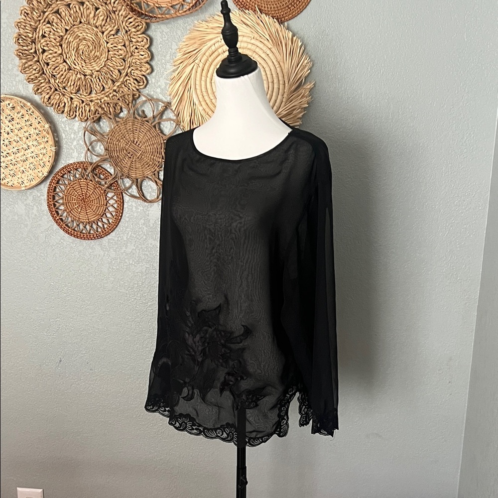Victoria’s Secret Vintage Black Sheer Women's Top